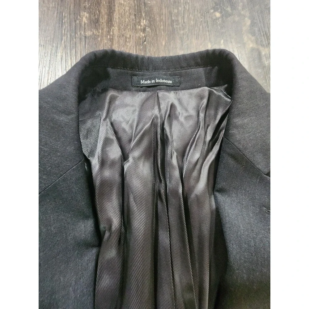 Pronto Uomo Men's Suit Jacket 43L Black 2 Button Wool Sport Coat‎ Blazer